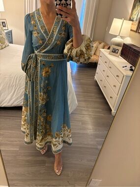 🌿 ZIMMERMANN Tallow Wrap Midi Dress 🌿